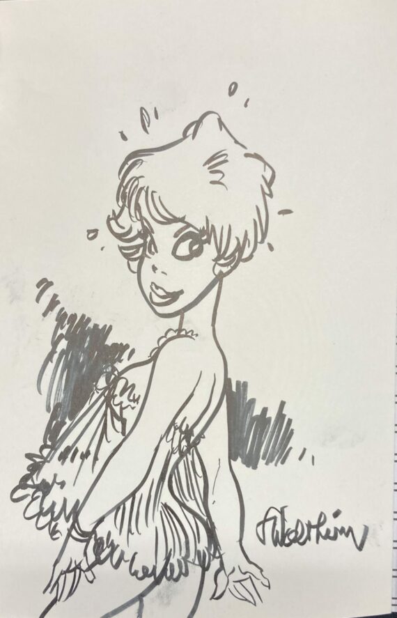 Walthéry - Dédicace / Natacha "La ligne courbe" Sketchbook (2014)
